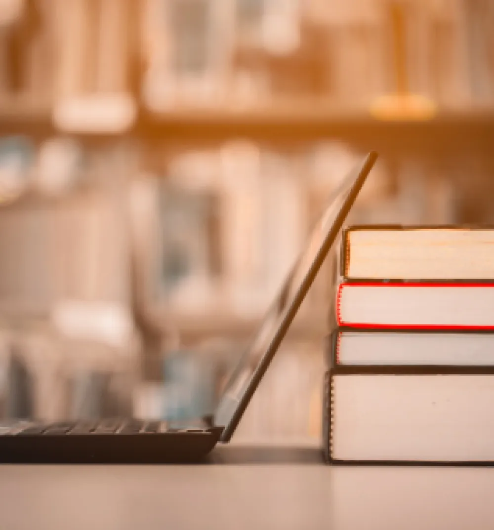 Books and laptop